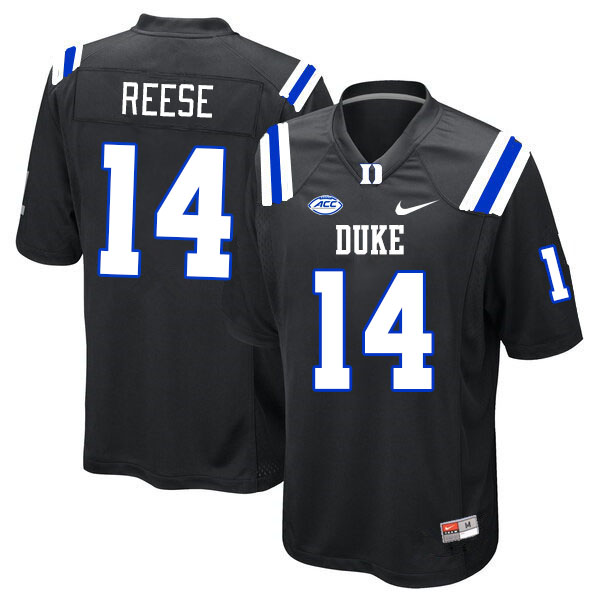 Men #14 Michael Reese Duke Blue Devils College Football Jerseys Stitched-Black